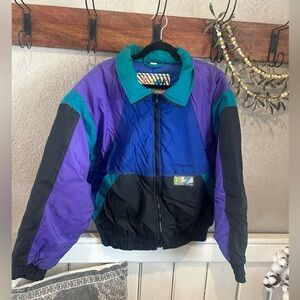 Vintage Colorblock Puffer Jacket